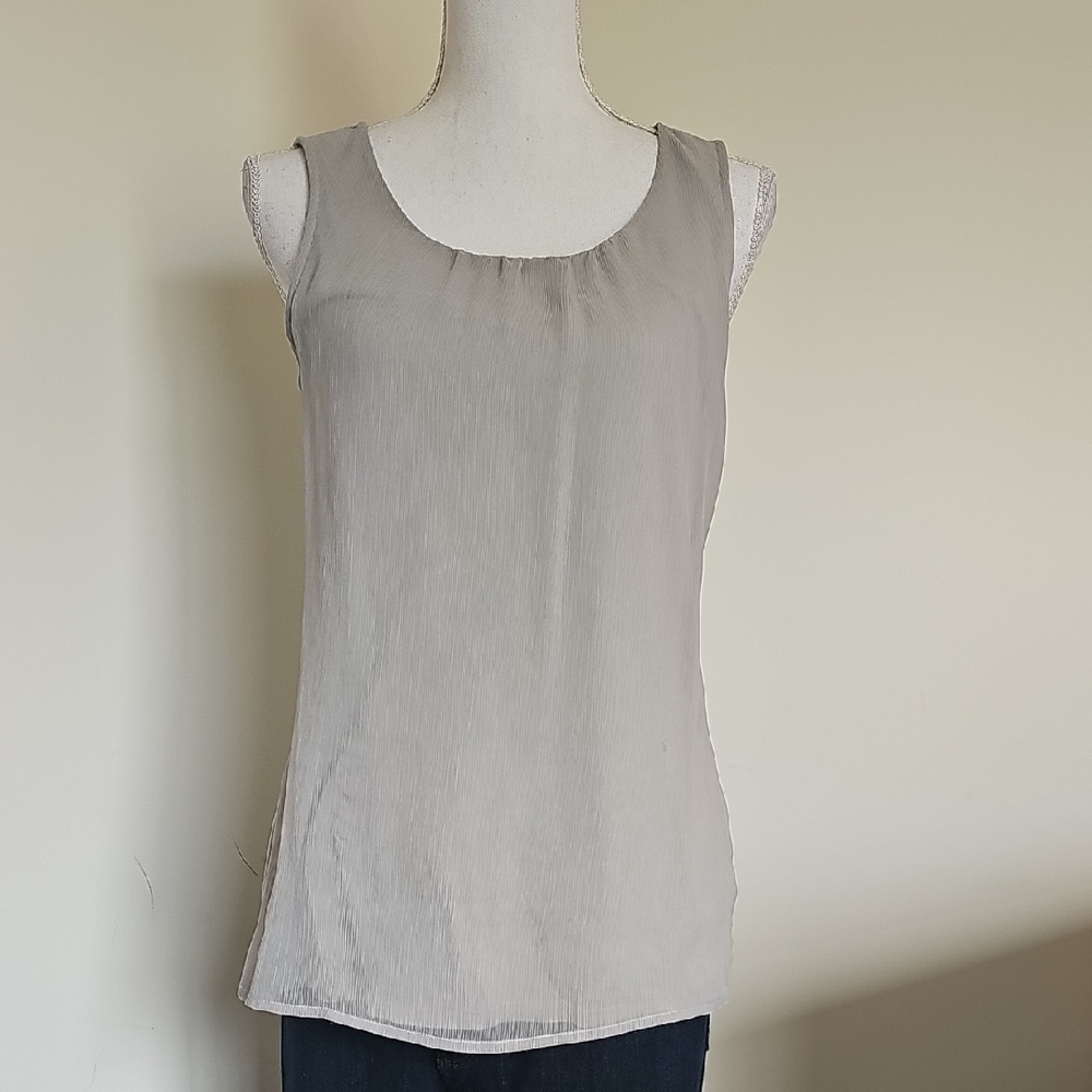 Coldwater Creek Gray Fitted Sleeveless Tank Top